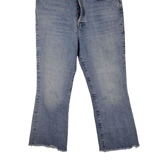 We The Free Jeans 30 Womens Button Fly Straight Leg Raw Hem High Rise - Picture 4 of 9